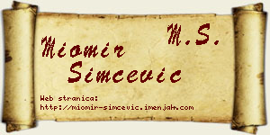Miomir Simčević vizit kartica